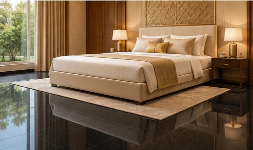design visualisation of Absolute Black Granite: Bedroom floor