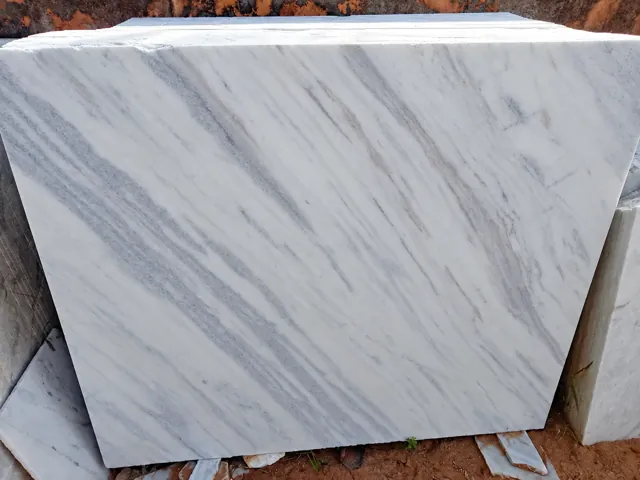 Marble slab with diagonal grey bands — enhanced business photograph