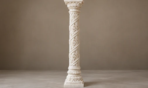 design visualisation of Carved Marble Pillar: Detail view