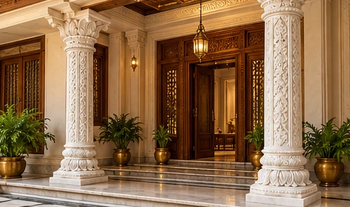 design visualisation of Carved Marble Pillar: Setting 1