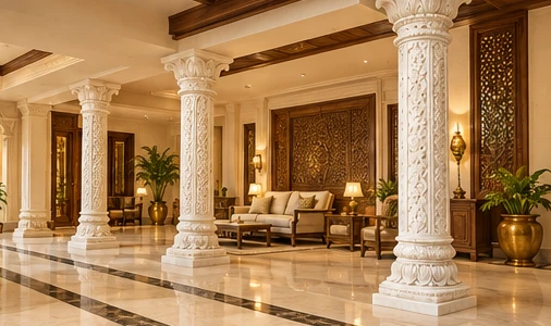 design visualisation of Carved Marble Pillar: Setting 2