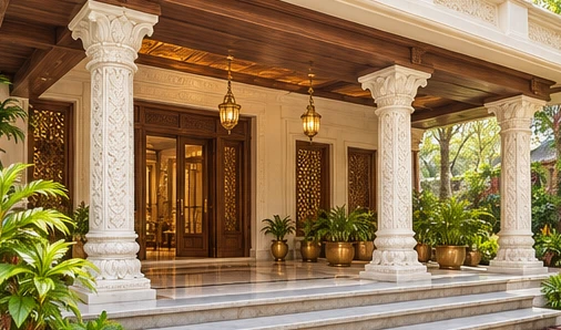 design visualisation of Carved Marble Pillar: Setting 4