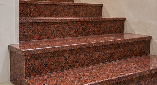 design visualisation of Jhansi Red Granite: Stair detail