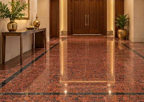 design visualisation of Jhansi Red Granite: Entrance floor