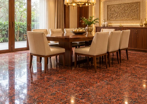 design visualisation of Jhansi Red Granite: Dining-room floor
