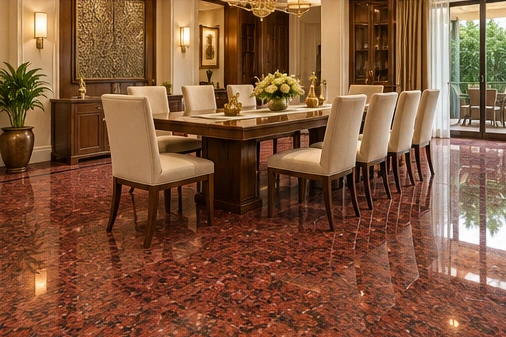 design visualisation of Lakha Red Granite: Dining-room floor