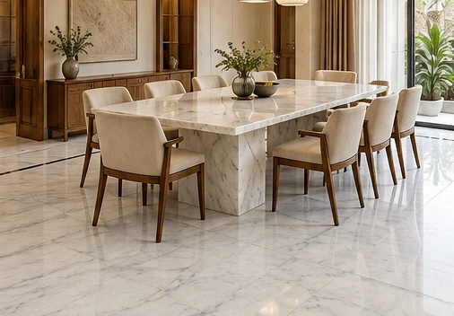 design visualisation of Makrana White: Dining-room floor