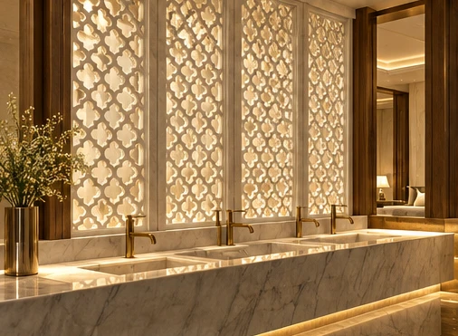 design visualisation of Marble Jali Screen: Setting 3