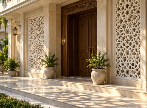 design visualisation of Marble Jali Screen: Setting 4