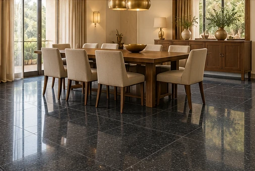 design visualisation of Rajasthan Black Granite: Dining-room floor