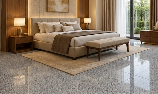 design visualisation of Sadarahalli Grey Granite: Bedroom floor