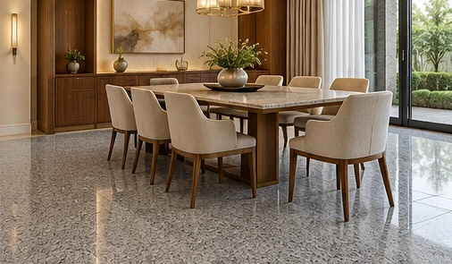 design visualisation of Sadarahalli Grey Granite: Dining-room floor
